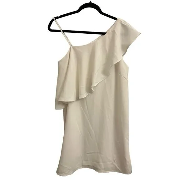 TCEC asymmetrical ruffle dress white M - Picture 2 of 6